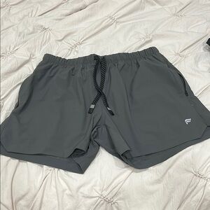Fabletics Gray Athletic Shorts with Elastic Waistband